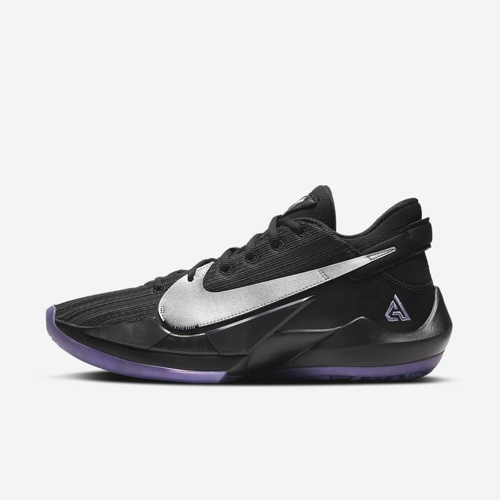 Chaussure De Basket Nike Zoom Freak 2 Noir 9258-471 Black/Dusty Amethyst/Ghost/Metallic Silver Homme | AGU-78684221